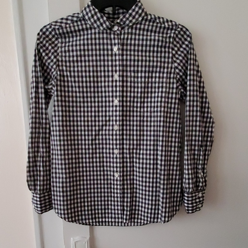 J Crew cotton gingham club collar boy shirt 2P